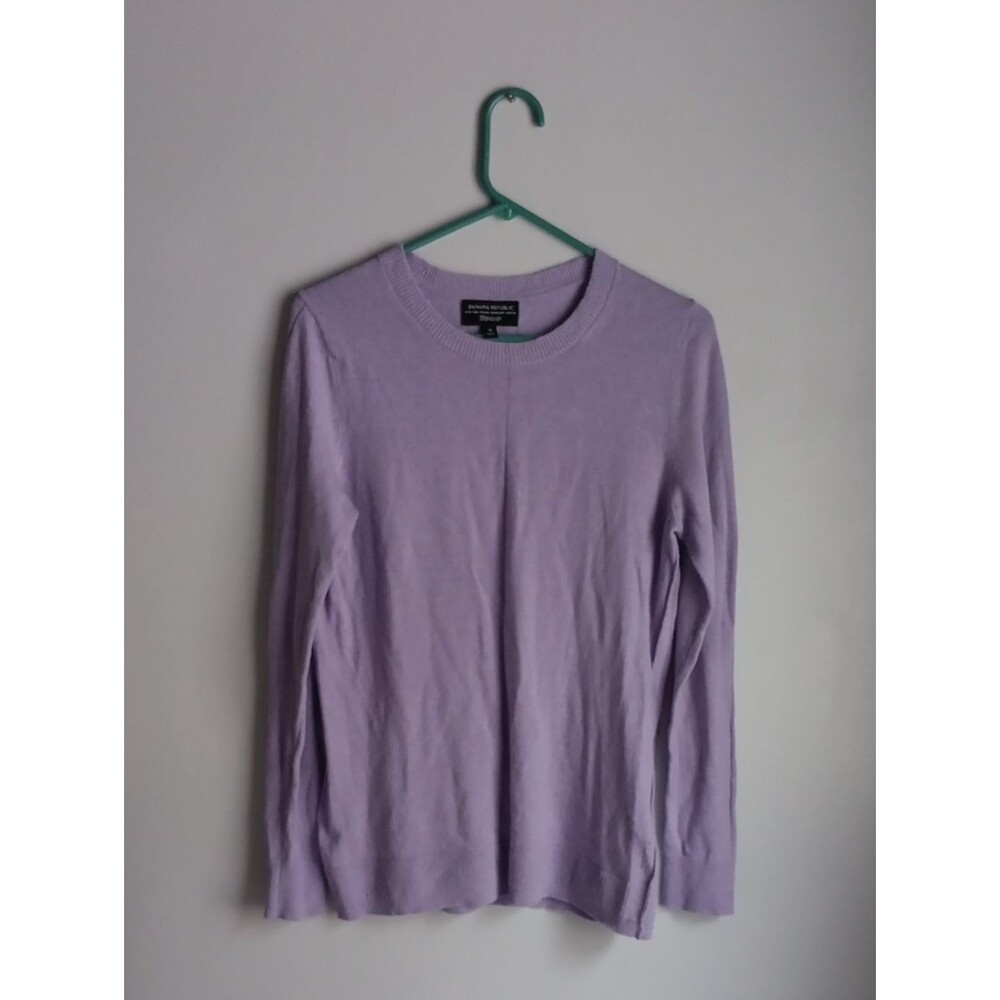 Banana Republic Lavender Crewneck Cashmere Merino Blend Sweater